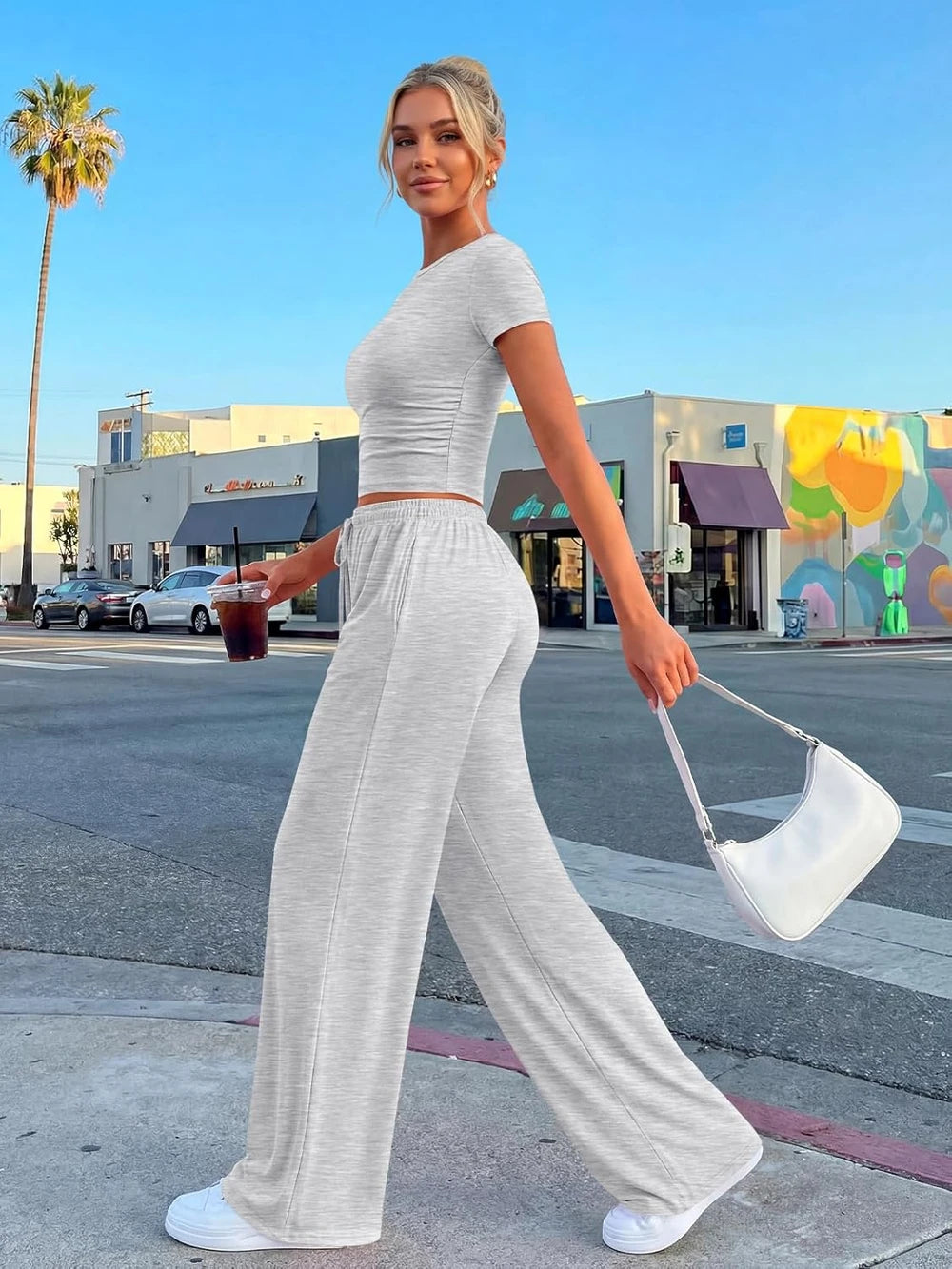 Rayon Blend Matching Loungewear Set