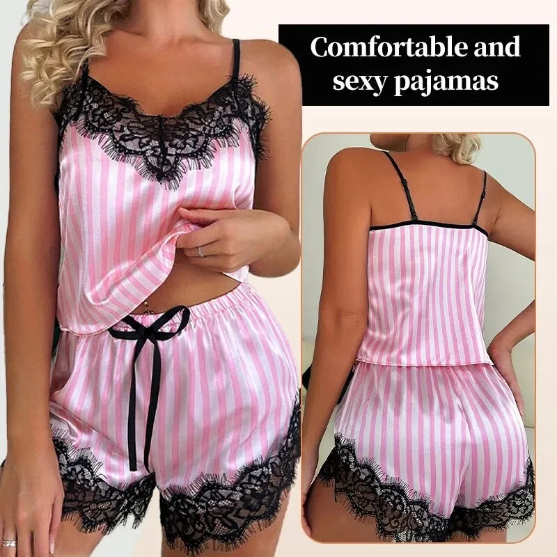 Lace V-Neck Pajama Set