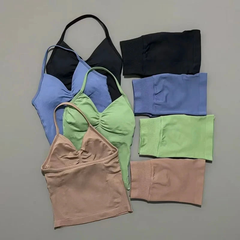 Seamless Halter Gym Set