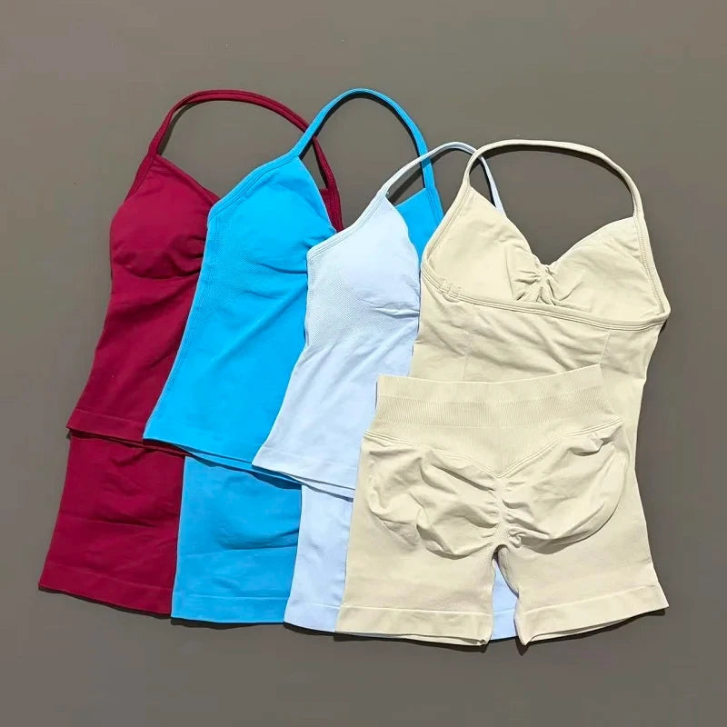 Seamless Halter Gym Set