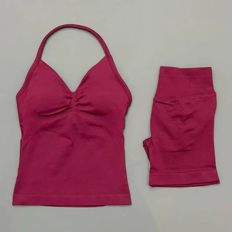 Seamless Halter Gym Set