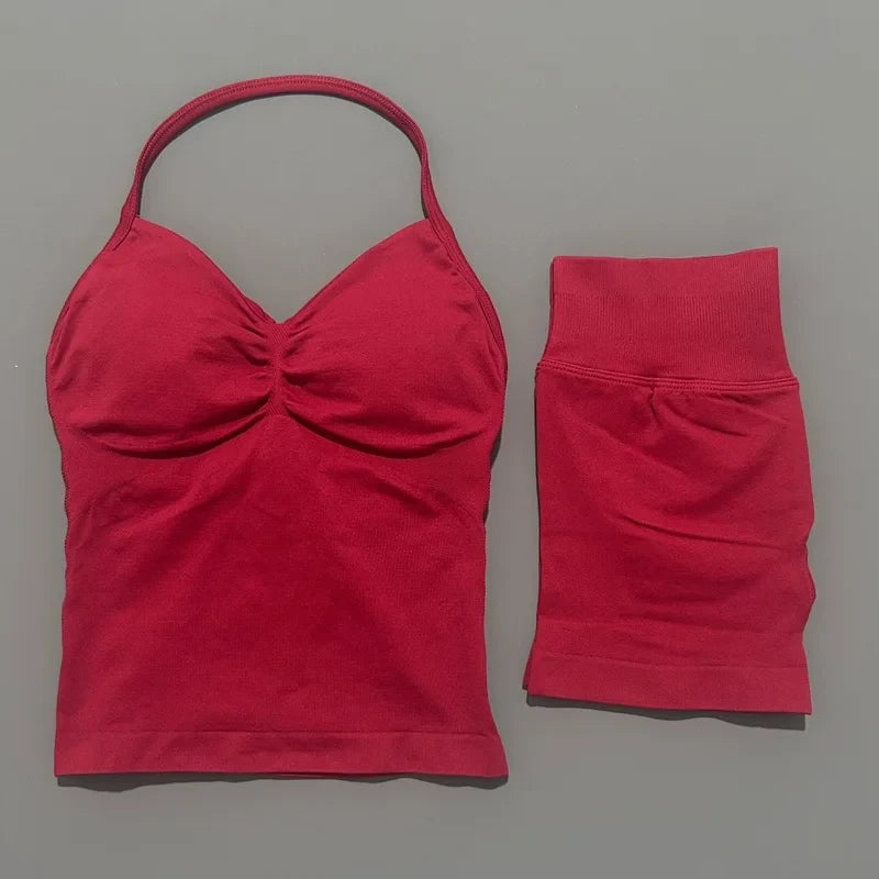 Seamless Halter Gym Set