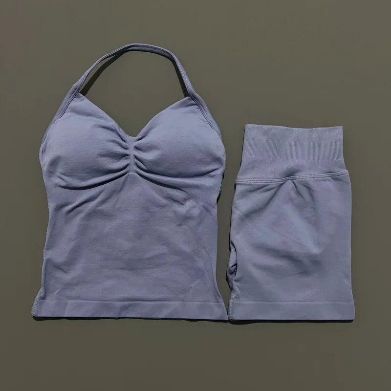 Seamless Halter Gym Set