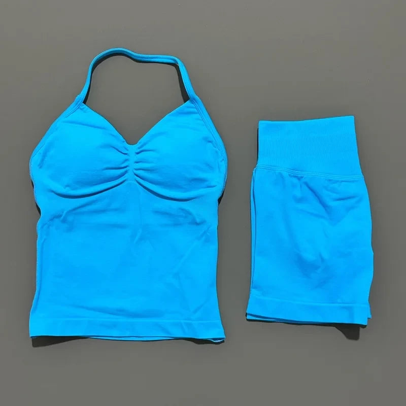 Seamless Halter Gym Set