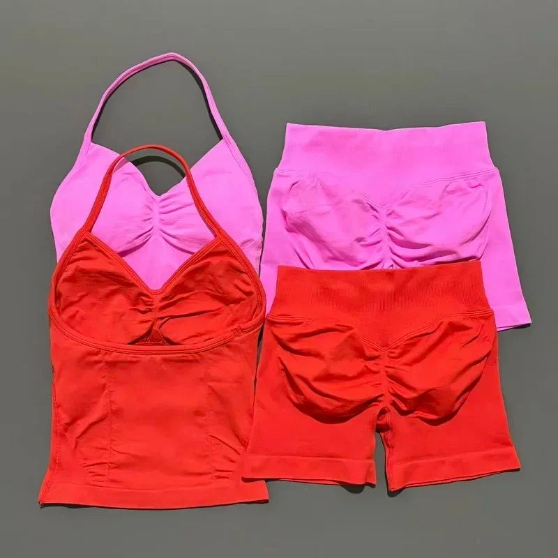 Seamless Halter Gym Set