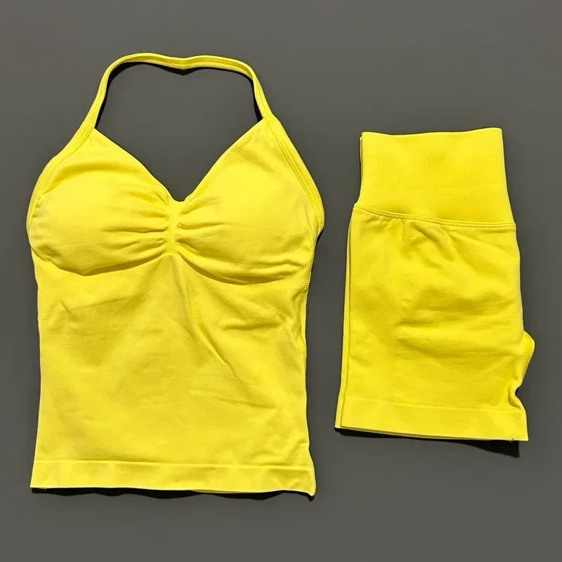 Seamless Halter Gym Set