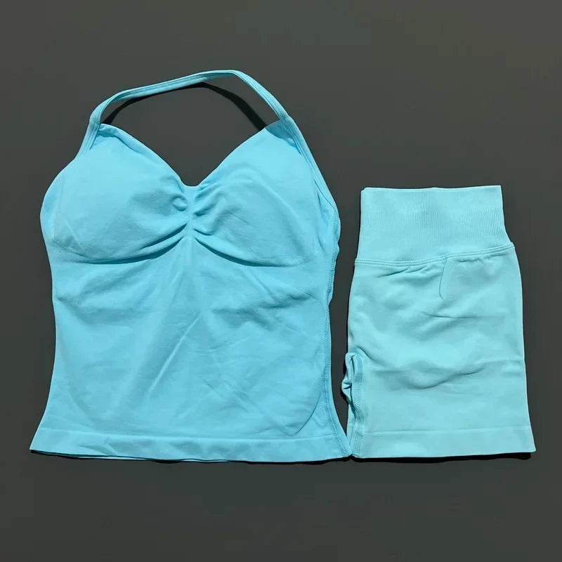 Seamless Halter Gym Set