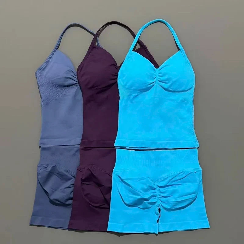 Seamless Halter Gym Set
