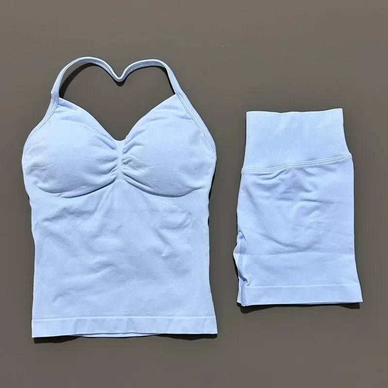 Seamless Halter Gym Set